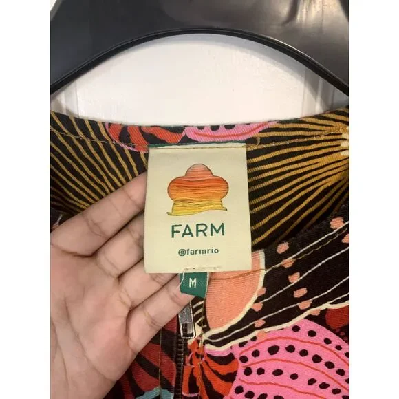 Farm Rio Shell Mix Cotton Jumpsuit Size Medium - Picture 3 of 7